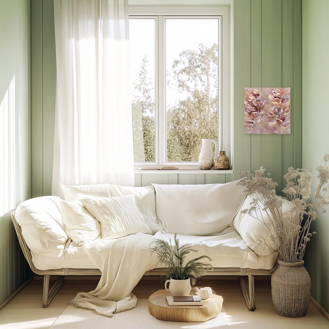 Blush Vie Lumineuse - Romantic Abstract Textural Soft Pink Blush Tone Floral Origional Artwork by Vé Boisvert For Sale - Image 8 of 9