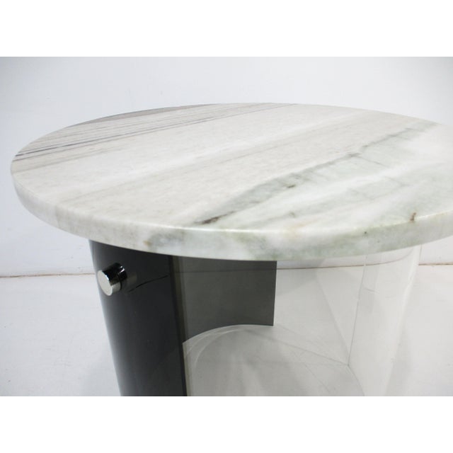 Mid 20th Century Space Age Marble and Lucite Side Table in the Style of Neal Small For Sale - Image 5 of 8