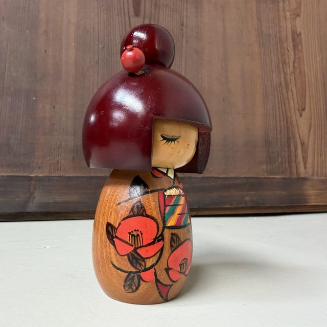 Vintage Sōsaku Kokeshi Mebae Figurine by Miyashita Hajime, 1980s For Sale - Image 4 of 6