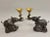 Vintage Cast Bronze and Gold Elephant Candle Holders - a Pair For Sale In Raleigh - Image 6 of 12