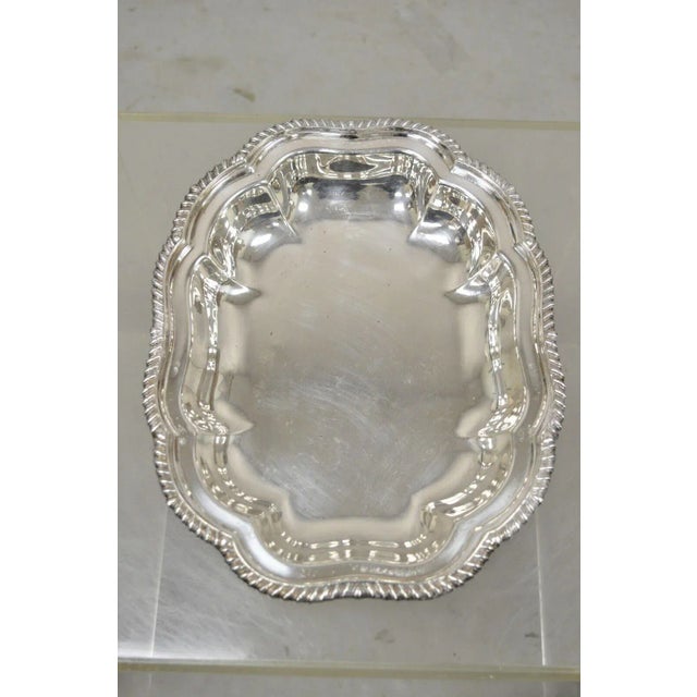 Vintage Regency Style Silver Plated Covered Vegetable Dish Serving Platter For Sale - Image 9 of 13