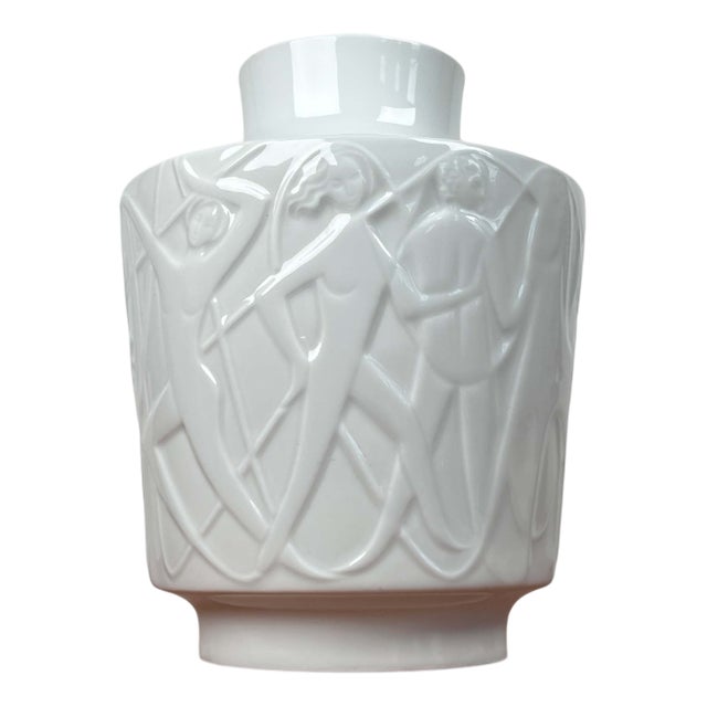 Vintage German White Porcelain Paradies Series Vase by Kurt Wendler for Edelstein Bavaria, 1970s For Sale