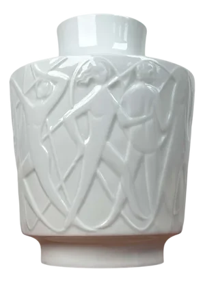 Vintage German White Porcelain Paradies Series Vase by Kurt Wendler for Edelstein Bavaria, 1970s