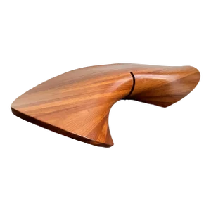 Vintage Organic Curved Studio Craft Teak Bench by Sean O'Hara