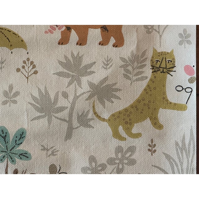 Vintage Whimsical Animal Safari Wallpaper for Children's Room For Sale - Image 12 of 16