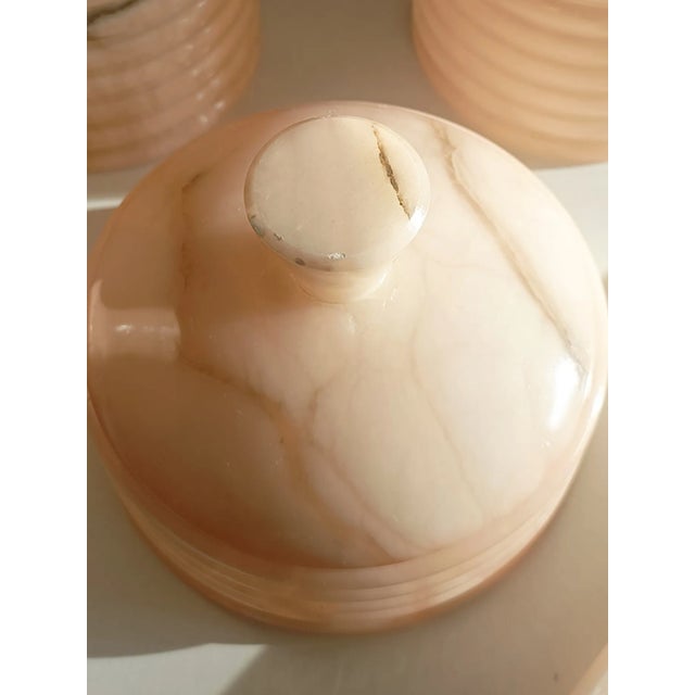Mid-Century Pink Alabaster Bathroom Set, 1960s, Set of 5 For Sale - Image 11 of 12
