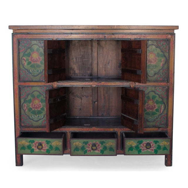 Antique Tibetan Cabinet, Hand Painted, Late 19th Century/Early 20th Century For Sale - Image 4 of 6