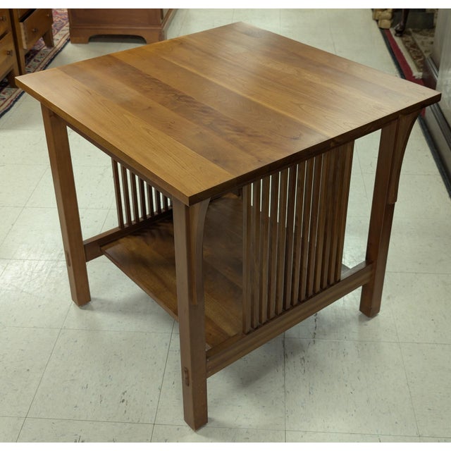 Stickley Stickley Harvey Mission Cherry Wood Lamp Table For Sale - Image 4 of 13