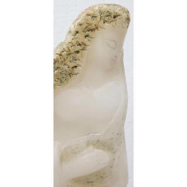 Fine Alabaster Sculpture " Woman With Guitar" by Bodkin C.1960s For Sale In San Francisco - Image 6 of 10