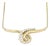 Mid 20th Century Jose Hess Diamond 18k Yellow Gold Wide Curved Scroll Necklace For Sale