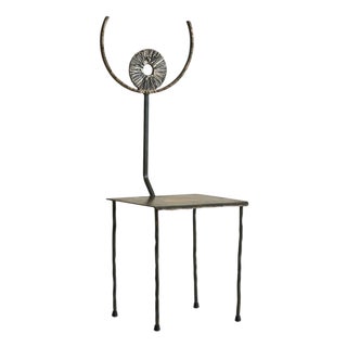 French Brutalist Iron Accent Chair by Jean-Jacques Argueyrolles, 1990s For Sale