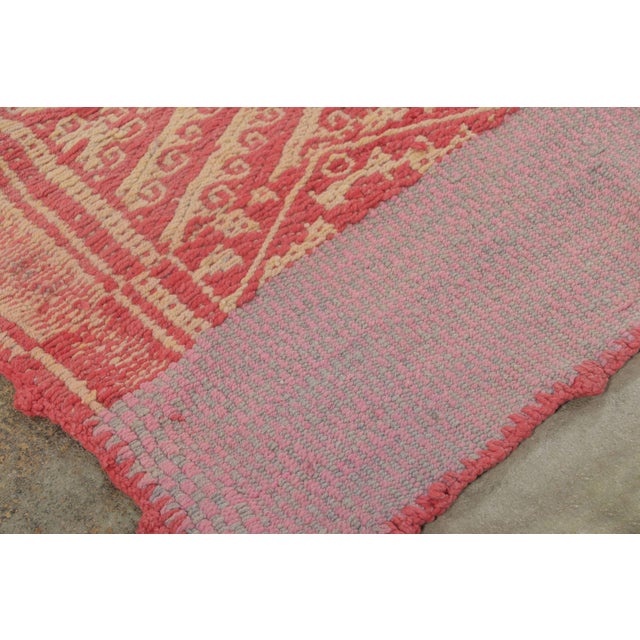 1950s Vintage Frazada Kilim in Diamond & Striped Geometric Pattern - Rug & Kilim For Sale - Image 5 of 7