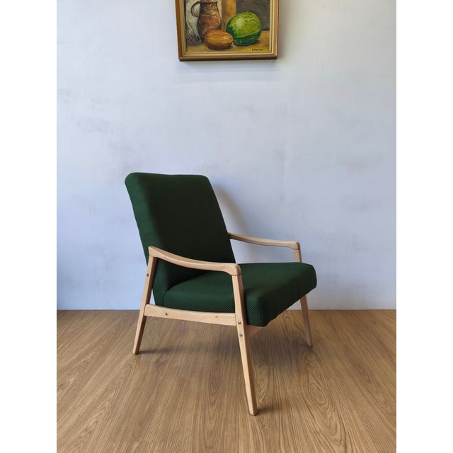 Mid-Century Modern Vintage Lounge Chair by J. Jiroutek, Czechoslovakia, 1960s For Sale - Image 3 of 18