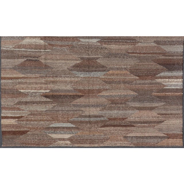 Versatile and Natural Color-Tone Flat-Weave Kilim for a Modern or Classic Design For Sale - Image 9 of 13