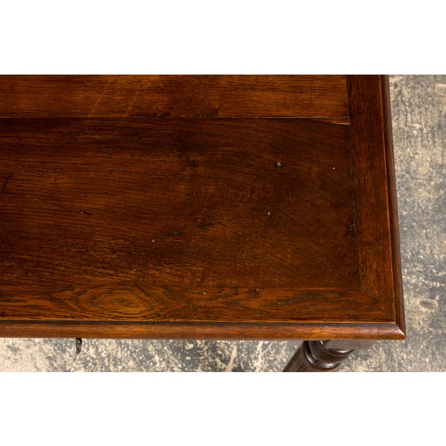 Late 19th Century French Louis XVI Style Oak Writing Table For Sale - Image 4 of 17
