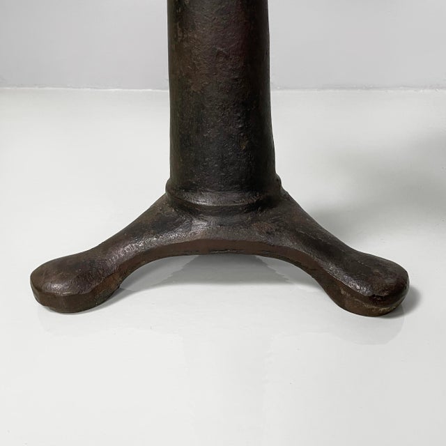 Italian Industrial Round Stools in Wood and Cast Iron, 1930s, Set of 6 For Sale - Image 15 of 18
