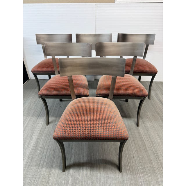 Design Plus Gallery presents a Set of Six Klismos Style Dining Side Chairs from Design Institute of America. The klismos...