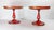 We are selling this gorgeous pair of Bohemian glass compotes. These Cranberry Red glass compotes have great neoclassical...