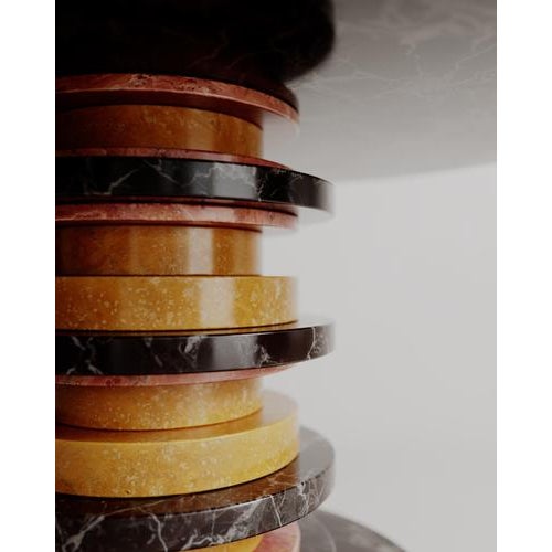 Stacked Silhouette Marble Sun Dining Table by Esther Knopfler For Sale - Image 6 of 8