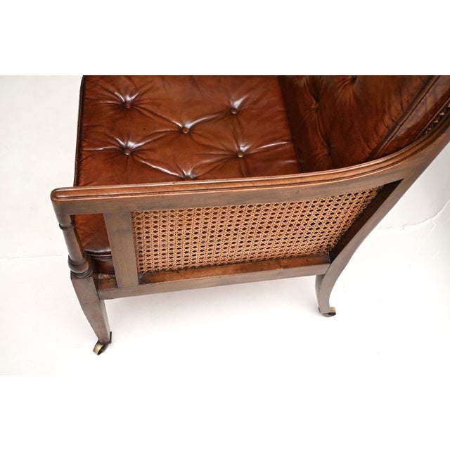 Antique Edwardian Leather and Cane Armchair, 1900 For Sale - Image 10 of 11