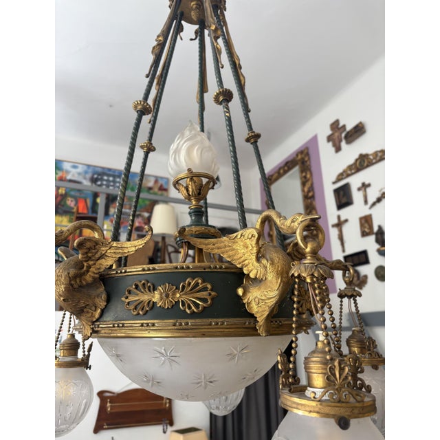 Empire Style Chandelier, 1890s For Sale - Image 6 of 9
