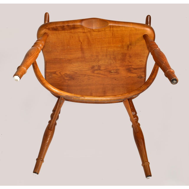 Late 19th Century Solid Wood English Country Armchair Windsor Carver Elbow Chair For Sale - Image 12 of 13