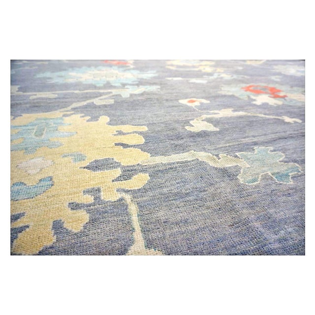 Gray 21st Century Turkish Oushak 12X16 Grey, Ivory, Orange & Slate Blue Handmade Area Rug #1144179 For Sale - Image 8 of 13