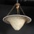 Glass Art Deco Basin Form Acid Etched Green Gold & White Glass Pendant Signed Daum For Sale - Image 7 of 16