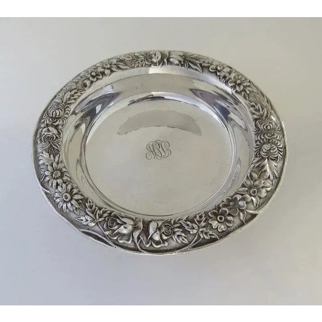 Traditional Vintage S.Kirk & Son Inc. Sterling Repousse Small Footed Compote For Sale - Image 3 of 7
