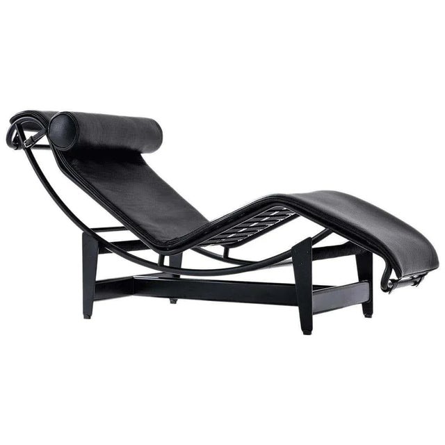 Cassina LC4 Black Chaise Lounge by Le Corbusier for Cassina For Sale - Image 4 of 5