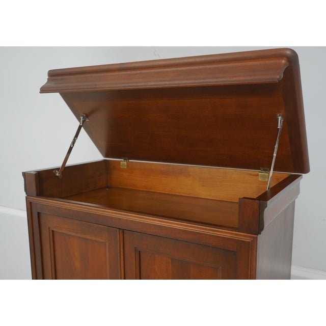 1980s French Empire Cherry Tv Armoire Cabinet For Sale - Image 4 of 16