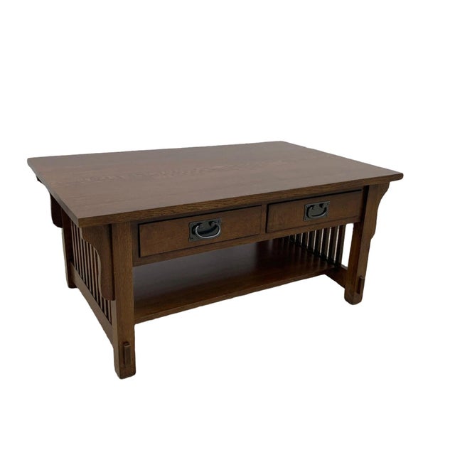 Brown Mission Crofter 4 Drawer Coffee Table With Spindles - 40" - Micheal Cherry For Sale - Image 8 of 14