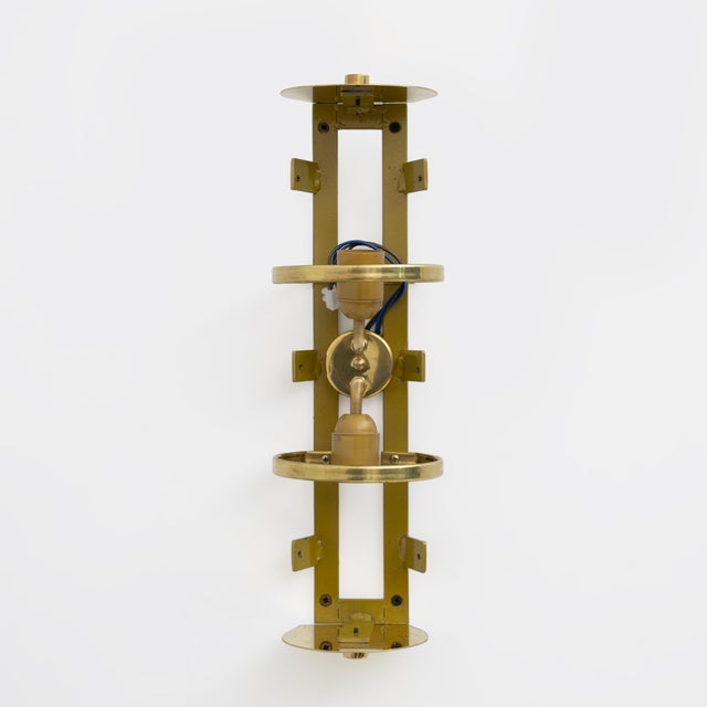 Modern Italian Brass and Murano Glass Textured Wall Sconces, Set of 2 For Sale - Image 10 of 11