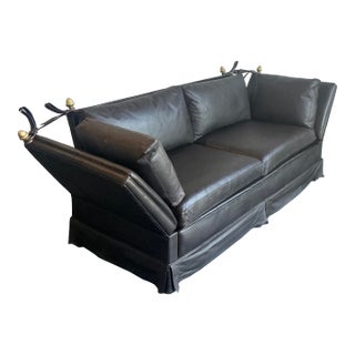 Vintage Regency Leather Knole Sofa After Maison Jansen For Sale