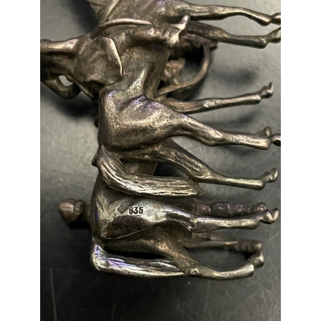 Late 19th Century Western European Sterling Silver Miniatures - Hunting Scene With Horses & Dogs - Late 19th Century For Sale - Image 5 of 6