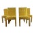 Set of 4 Post Modern Yellow Upholstered Parsons Dining Chairs For Sale