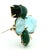 Italian Mid-Century Aquamarine & Green Tourmaline Floral Brooch in 14k Gold For Sale - Image 4 of 17
