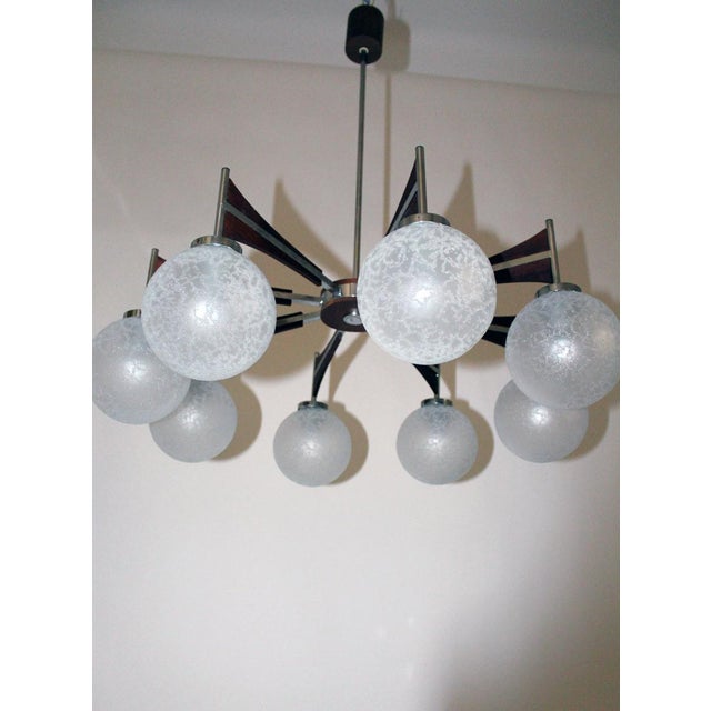 Large Chandelier with Eight Diffusers, 1960s For Sale - Image 3 of 8