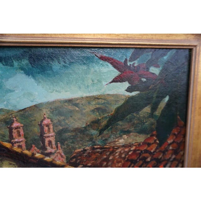Mexican George Waller Parker (1888 -1957) Mexican Village Scene - Oil on Canvas c.1930s For Sale - Image 3 of 8