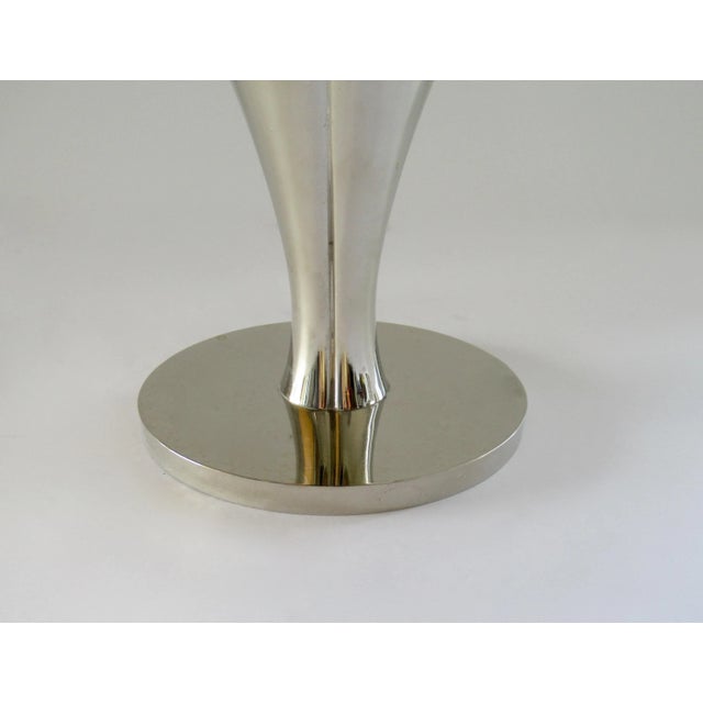 Large Pottery Barn Santa Baby Silver Art Deco Style Vintage Christmas Collectible Candle Holder For Sale - Image 12 of 13