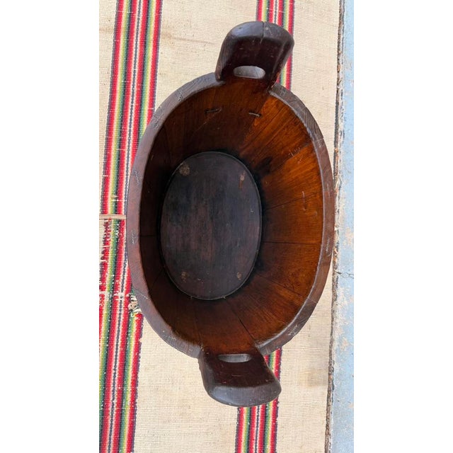 Antique Pennsylvania Pine Wash Basin Barrel With Hinged Lid, Converted to Side Table, Circa 1840s For Sale - Image 10 of 18