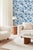 Textile Chirp Society Floral Grasscloth Wallpaper by House Party | French Blue | 8 Yards For Sale - Image 7 of 10