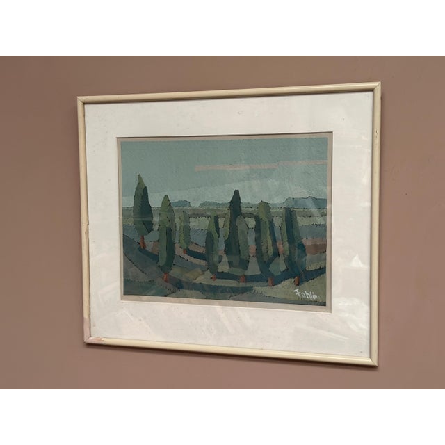 Original Vintage Swedish Oil on Paper – “Trees” by Gunnar Fohlin – Signed – Vintage & Framed – 57.5 × 49 cm (22.6" ×...