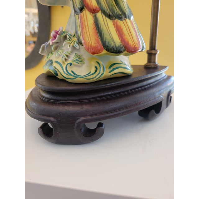 2020s Custom Cockatoo Lamp With Fermoie Lampshade For Sale - Image 5 of 9