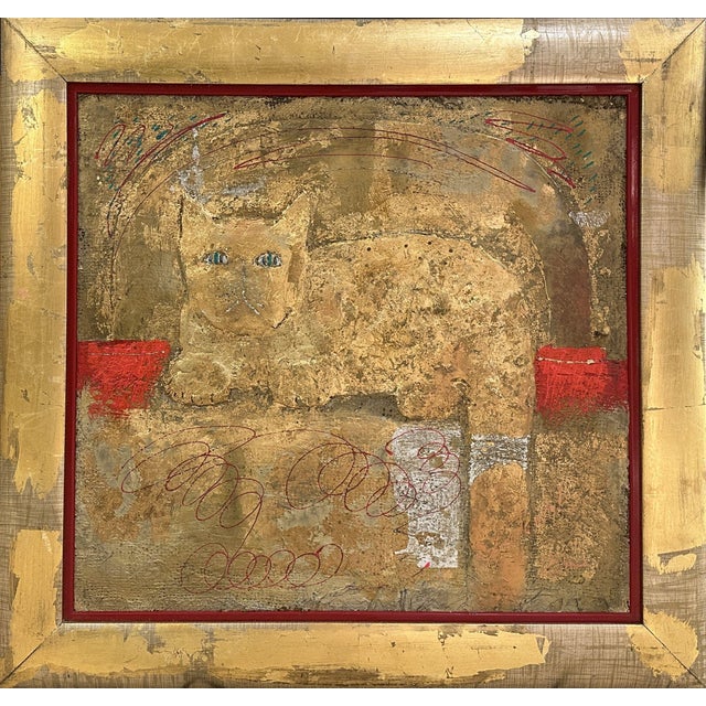 2000 - 2009 Dina Dubina, Cat at Rest, 2012, Mixed Media, Framed For Sale - Image 5 of 5