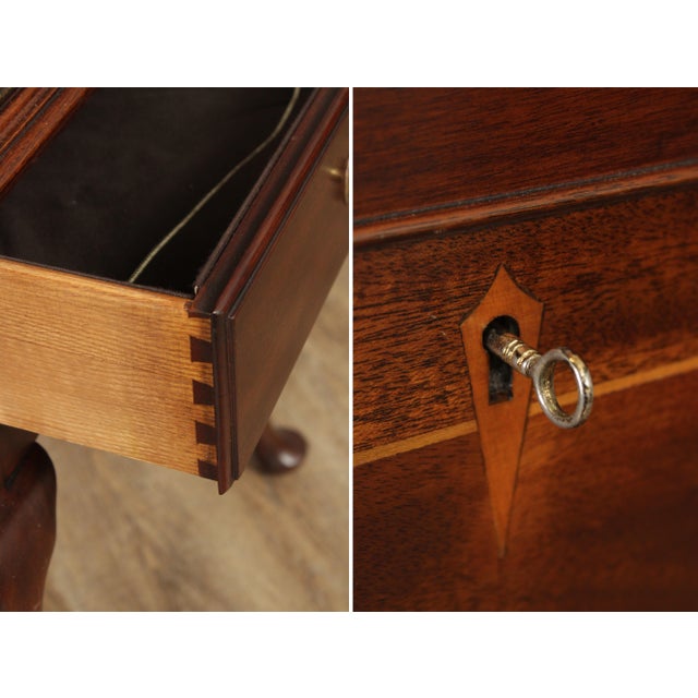 Wood Henkel Harris Queen Anne Style Mahogany Silver Chest For Sale - Image 7 of 14