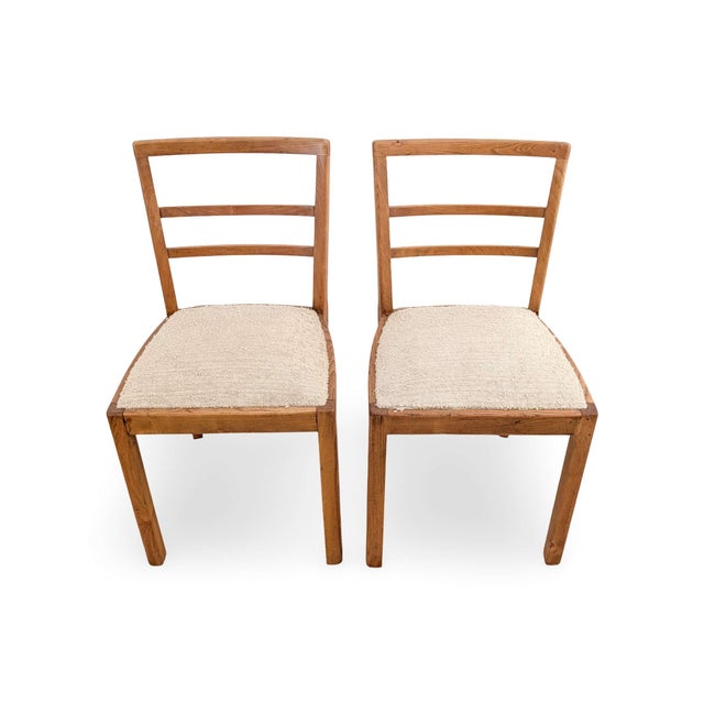 We are offering two beautiful Art Deco chairs from the 1940s for sale. The chairs impress with their simple and timeless...