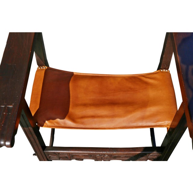 Wood Spanish Baroque Walnut Armchairs - a Pair For Sale - Image 7 of 13