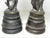 Pair of antique Thai bronze statues of Kinaree (female) and Kinnon (male). They are half human and half bird like mythical...