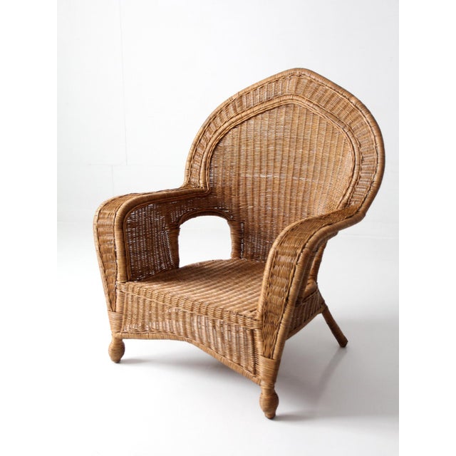 Vintage Wicker Armchair For Sale - Image 12 of 18